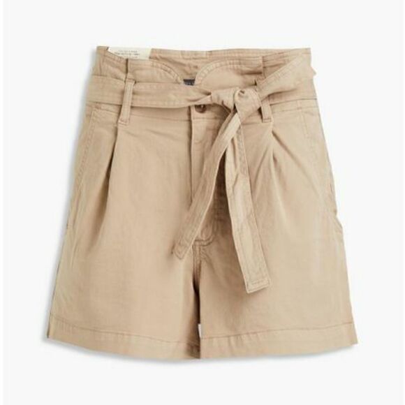 DL1961 Camile Paperbag Belted Khaki Shorts Size 30 NWT - Picture 3 of 10